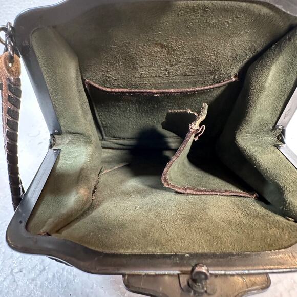 JEMCO Hand Tooled Leather Floral Handbag Purse Brown Vintage *See Description* - Picture 7 of 8